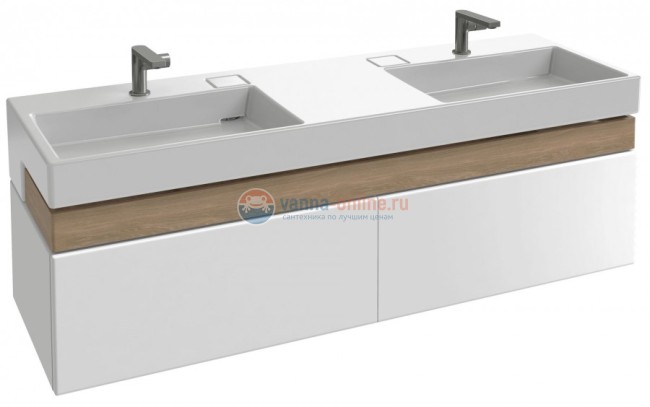 Тумба под раковину Jacob Delafon Terrace 150 EB1734RU-G1C-G1C, подвесная, цвет - белый глянцевый лак