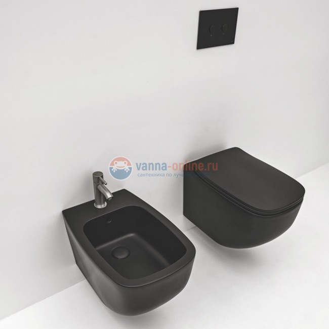 Биде подвесное 520х340мм. AXA White Jam, черный матовый