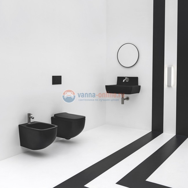 Биде подвесное 520х340мм. AXA White Jam, черный матовый