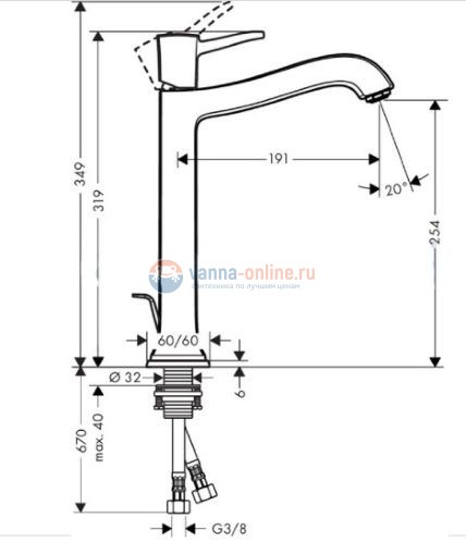 Смеситель Hansgrohe Metropol Classic 31303000 для раковины, хром Смеситель Hansgrohe Metropol Classic 31303000 для раковины, хром