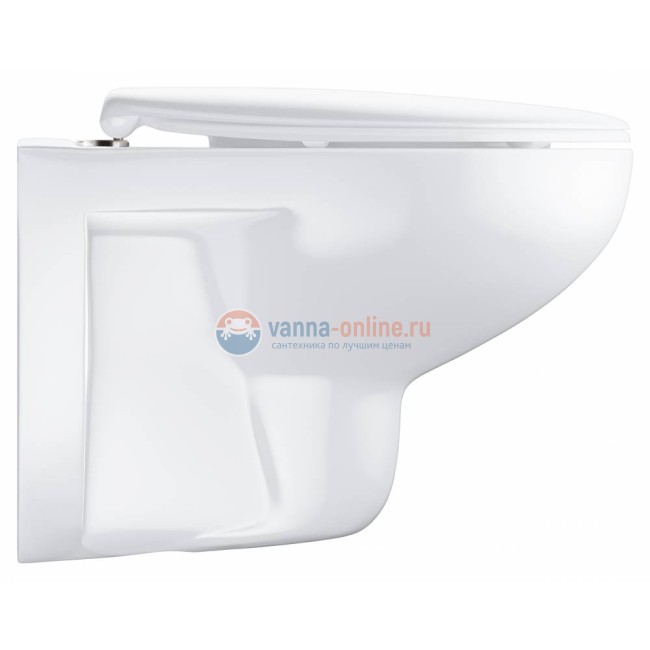 Подвесной унитаз Grohe Bau Ceramic 39351000, безободковый, крышка микролифт Подвесной унитаз Grohe Bau Ceramic 39351000, безободковый, крышка микролифт