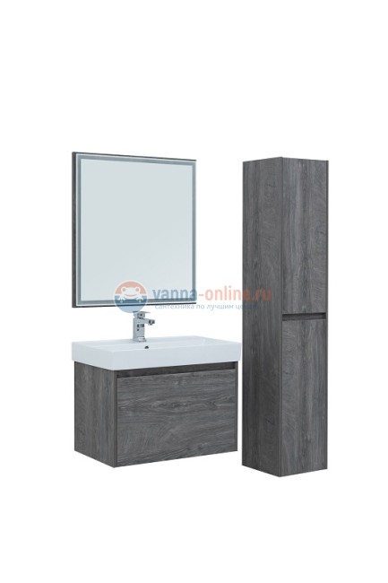 Тумба c раковиной Aquanet Nova Lite 75, 1 + 1 ящик в ящике, дуб рошелье