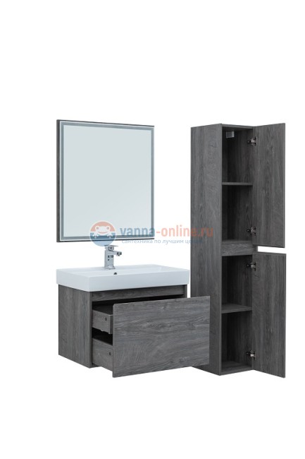 Тумба c раковиной Aquanet Nova Lite 75, 1 + 1 ящик в ящике, дуб рошелье