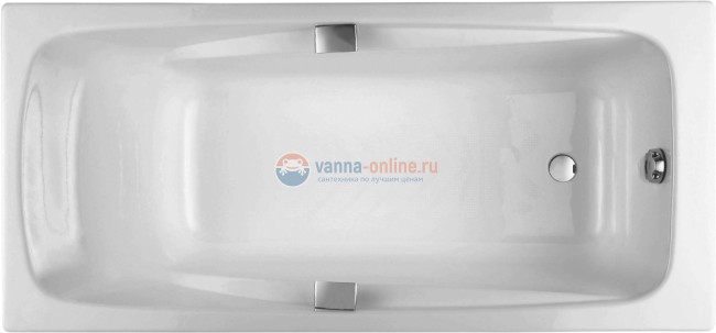 Чугунная ванна Jacob Delafon Repos E2903-00 180x85, с отверстиями для ручек
