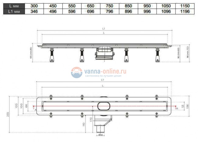 Душевой лоток Pestan Confluo Frameless Line 650, решетка - полая под плитку/хром матовый 13701231