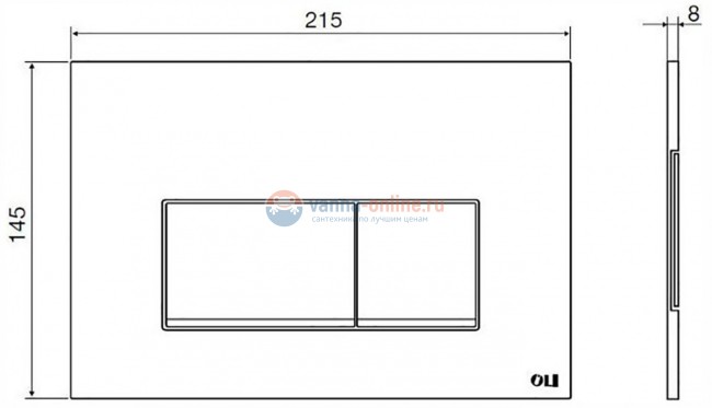 Кнопка смыва OLI Strim 641506 хром матовый