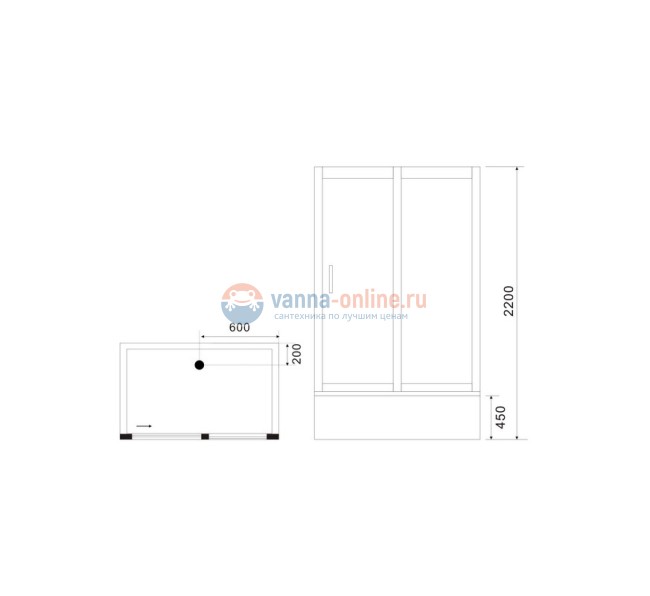 Душевая кабина Black&White Galaxy G5508, 120 x 90 см, гидромассажная