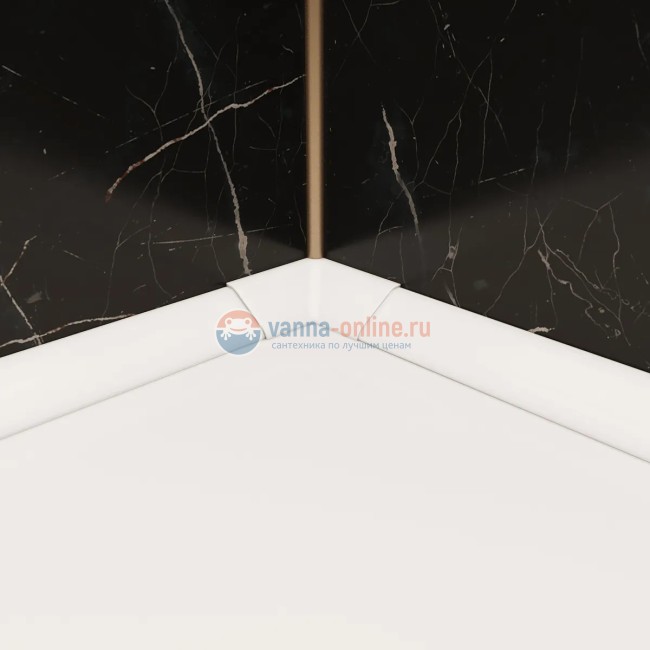 Бордюр Sanjet декоративный для ванн и поддонов, комплект (195см/2см - 2 шт) с уголками