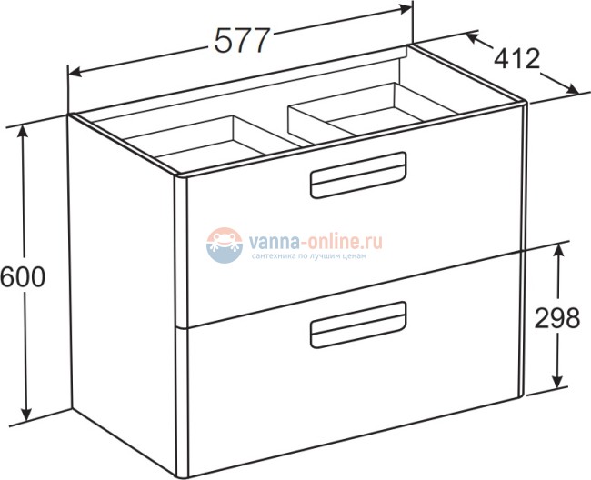 Тумба под раковину Roca The Gap 60 ZRU9302734, цвет белый матовый