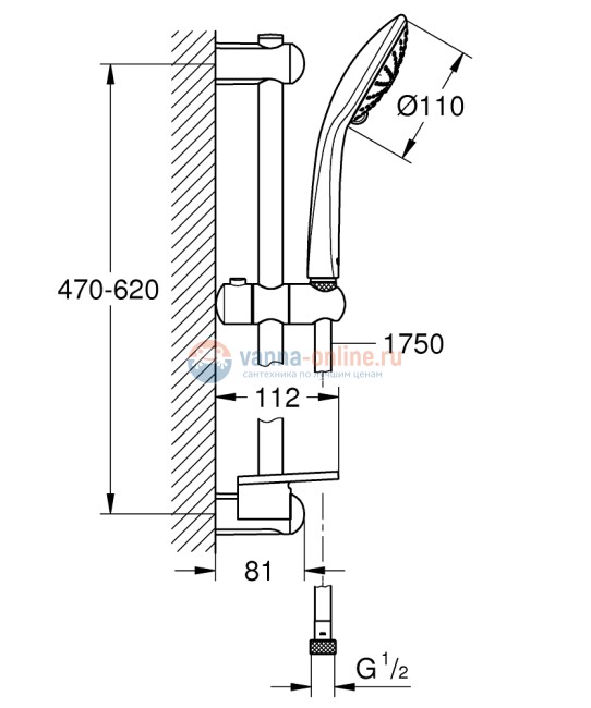 Душевой гарнитур Grohe Euphoriа Massage 27243001 Душевой гарнитур Grohe Euphoriа Massage 27243001