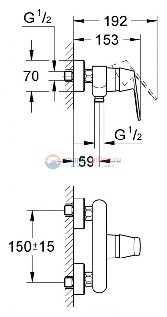 Смеситель Grohe Eurosmart Cosmopolitan 32837000 для душа Смеситель Grohe Eurosmart Cosmopolitan 32837000 для душа