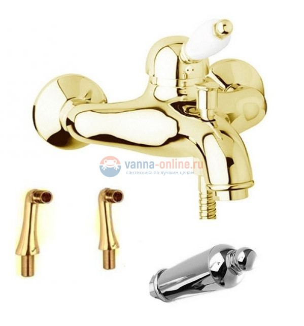 Смеситель Cezares Elite PBVM-01-Bi цвет хром, ручки белые