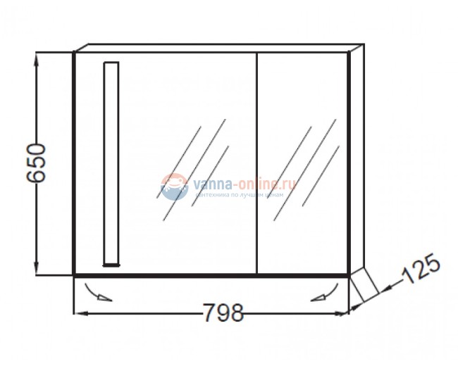 Зеркальный шкаф Jacob Delafon Rythmik 80 см, EB1061-NF, с подсветкой
