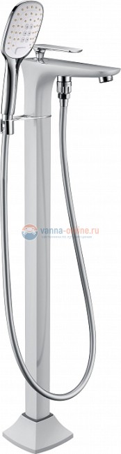 Смеситель Timo Helmi 4000/00-16Y-CR chrome white для ванны, напольный Смеситель Timo Helmi 4000/00-16Y-CR chrome white для ванны, напольный