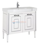 Тумба под раковину Aquanet Паола N 90 00186121, цвет белый патина-серебро