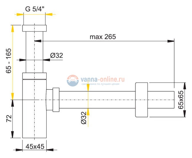 Сифон для раковины AlcaPlast A401