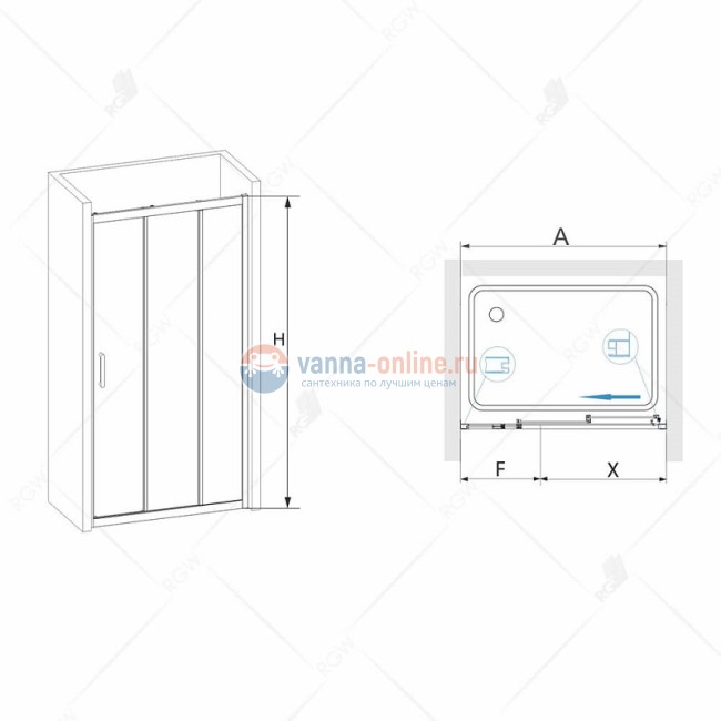 Душевая дверь RGW PA-13, 06081311-11, 110 х 195 см раздвижная, стекла прозрачные, профиль хром Душевая дверь RGW PA-13, 06081311-11, 110 х 195 см раздвижная, стекла прозрачные, профиль хром