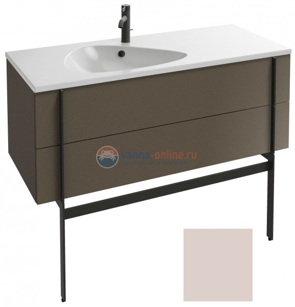 Тумба под раковину Jacob Delafon Nouvelle Vague 120 EB3035-G1H, 2 ящика, цвет - пыльная роза глянцевый