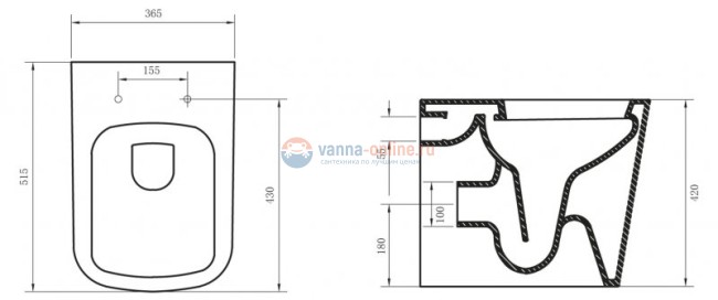 Приставной унитаз BelBagno Albano BB120CBR безободковый Приставной унитаз BelBagno Albano BB120CBR безободковый