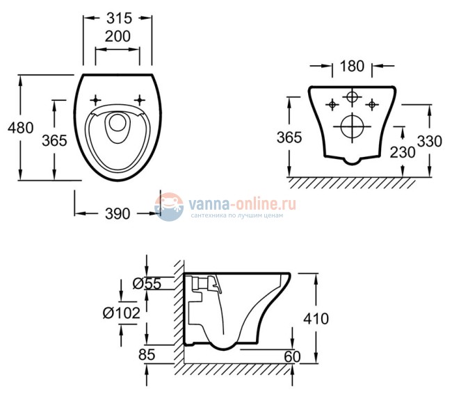 Подвесной безободковый унитаз Jacob Delafon Nouvelle Vague, белый, EDK102-00