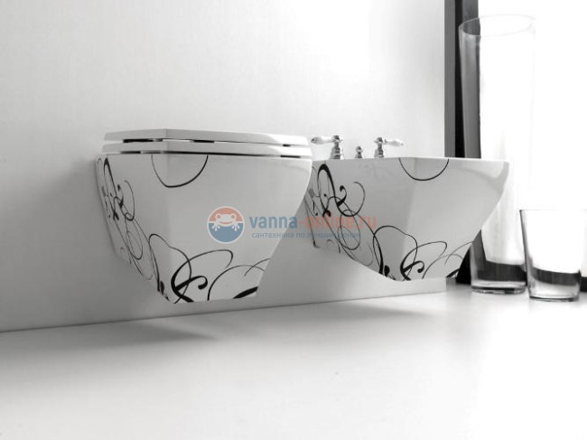Биде ArtCeram Jazz JZB001 01;50  bia/nero подвесное