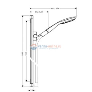 Душевой гарнитур Hansgrohe PuraVida Unica 150 AIR 27853400 Душевой гарнитур Hansgrohe PuraVida Unica 150 AIR 27853400