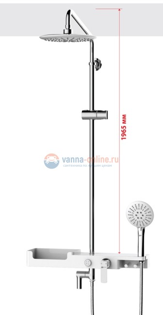 Душевая стойка Lemark Tropic LM7007C, хром/белый Душевая стойка Lemark Tropic LM7007C, хром/белый
