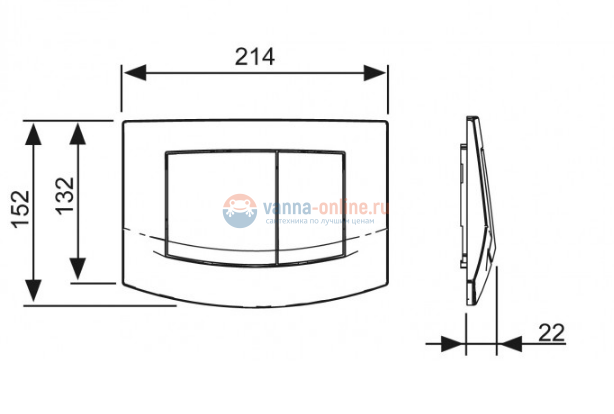 Панель TECE Ambia 9 240 254 с двумя клавишами смыва, рамка-хром глянцевый, клавиши – хром матовый
