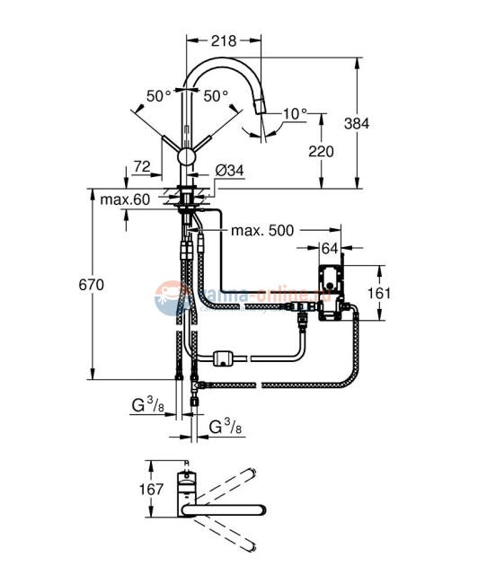 Смеситель Grohe Minta Touch 31358000 для кухни, хром