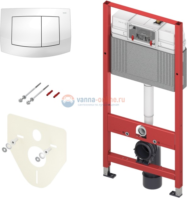 Инсталляция для унитаза TECE Base K440200 с кнопкой смыва TECEambia, белый