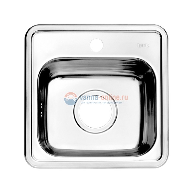 Кухонная мойка Iddis Strit STR38P0i77 38 x 38 x 15.2см, квадратная, нержавеющая сталь