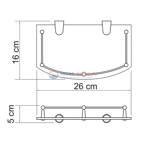 Полка стеклянная WasserKRAFT 588 Полка стеклянная WasserKRAFT 588