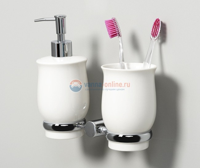 Стакан и дозатор с держателем WasserKRAFT K-24289 Стакан и дозатор с держателем WasserKRAFT K-24289