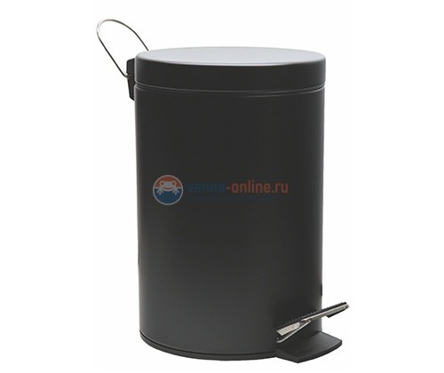 Ведро для мусора WasserKRAFT 635 Black, с педалью, 5 л, цвет - черный Ведро для мусора WasserKRAFT 635 Black, с педалью, 5 л, цвет - черный