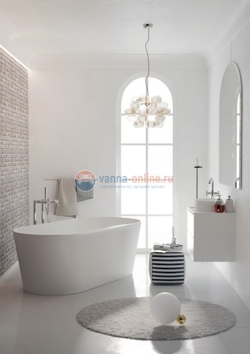 Ванна каменная Roca Raina 159 х 79 см 248466000, литой мрамор Stonex, овальная, белая Ванна каменная Roca Raina 159 х 79 см 248466000, литой мрамор Stonex, овальная, белая