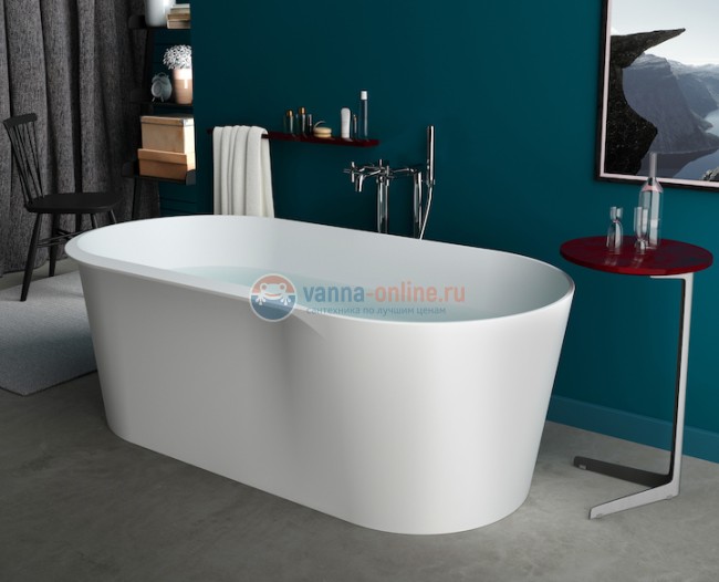 Ванна каменная Roca Raina 159 х 79 см 248466000, литой мрамор Stonex, овальная, белая Ванна каменная Roca Raina 159 х 79 см 248466000, литой мрамор Stonex, овальная, белая