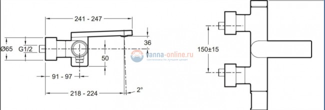 Смеситель Jacob Delafon Composed E73095-TT для душа цвет титан Смеситель Jacob Delafon Composed E73095-TT для душа цвет титан