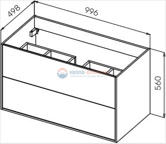 Тумба под раковину Cezares Premier-hpl PREMIER-HPL-100-2C-SO-MGN-BLUM, подвесная