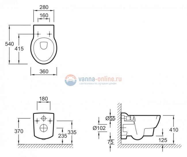 Подвесной унитаз Jacob Delafon Ove E1585-00 в комплекте с сиденьем E70005 SoftClose