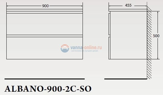 Тумба c раковиной Belbagno Albano-900 ALBANO-900-2C-SO-RNG искусственный камень, цвет коричневый
