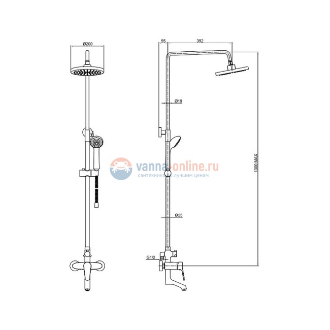 Душевая система Bravat Eco F6111147C-A-RUS