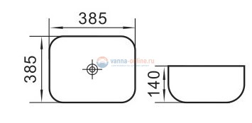 Раковина CeramaLux Серия N D1303 накладная, белый