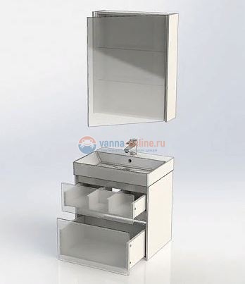 Тумба c раковиной Aquanet Бруклин 70 00203959, цвет- белый