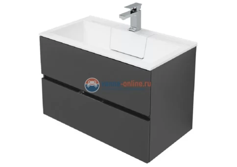 Тумба под раковину Aquanet Алвита 80 215120, цвет серый антрацит