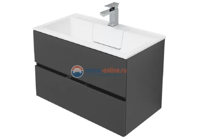 Тумба под раковину Aquanet Алвита 80 215120, цвет серый антрацит