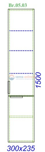 Пенал подвесной Aqwella Бриг Br.05.03/W, белый Пенал подвесной Aqwella Бриг Br.05.03/W, белый