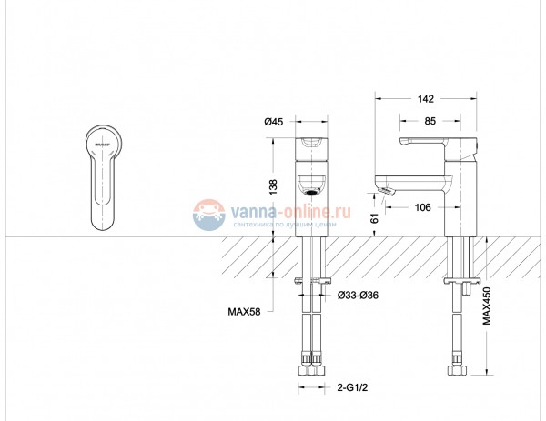 Смеситель для раковины Bravat Stream F13783C-2 Смеситель для раковины Bravat Stream F13783C-2