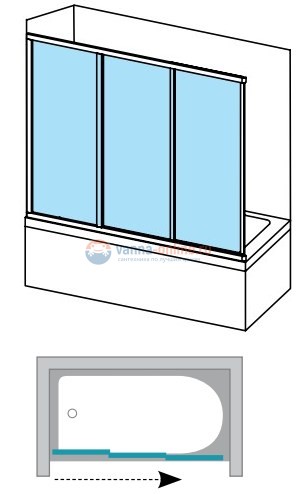 Шторка для ванны Ravak Supernova AVDP3-170 40VV0102