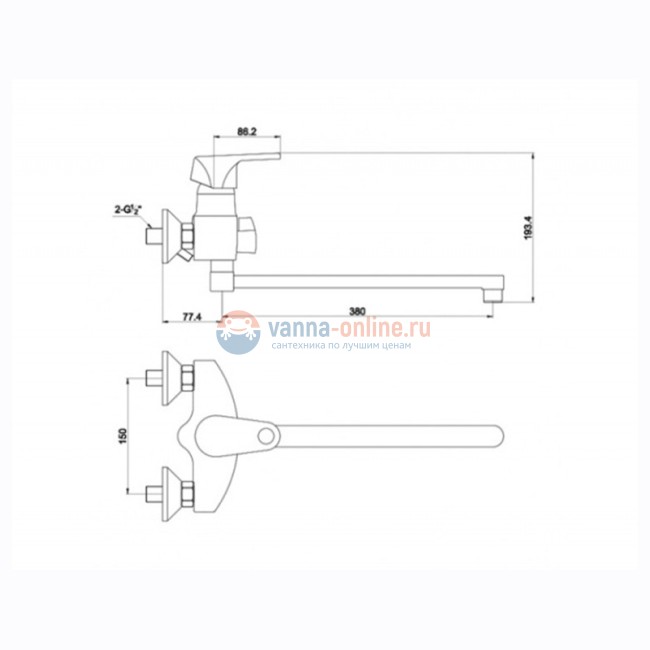 Смеситель для ванны и душа Timo Nordic 0155YCR chrome с душевым ганитуром Смеситель для ванны и душа Timo Nordic 0155YCR chrome с душевым ганитуром