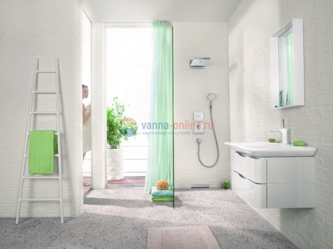 Смеситель Hansgrohe PuraVida 15473400 для ванны и душа, белый/хром Смеситель Hansgrohe PuraVida 15473400 для ванны и душа, белый/хром